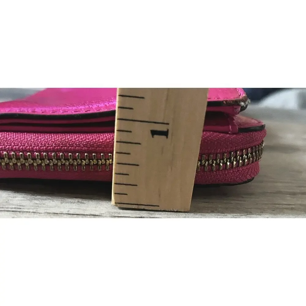 Kate Spade Layton Wellesley Leather Wallet Wristlet Hot Pink